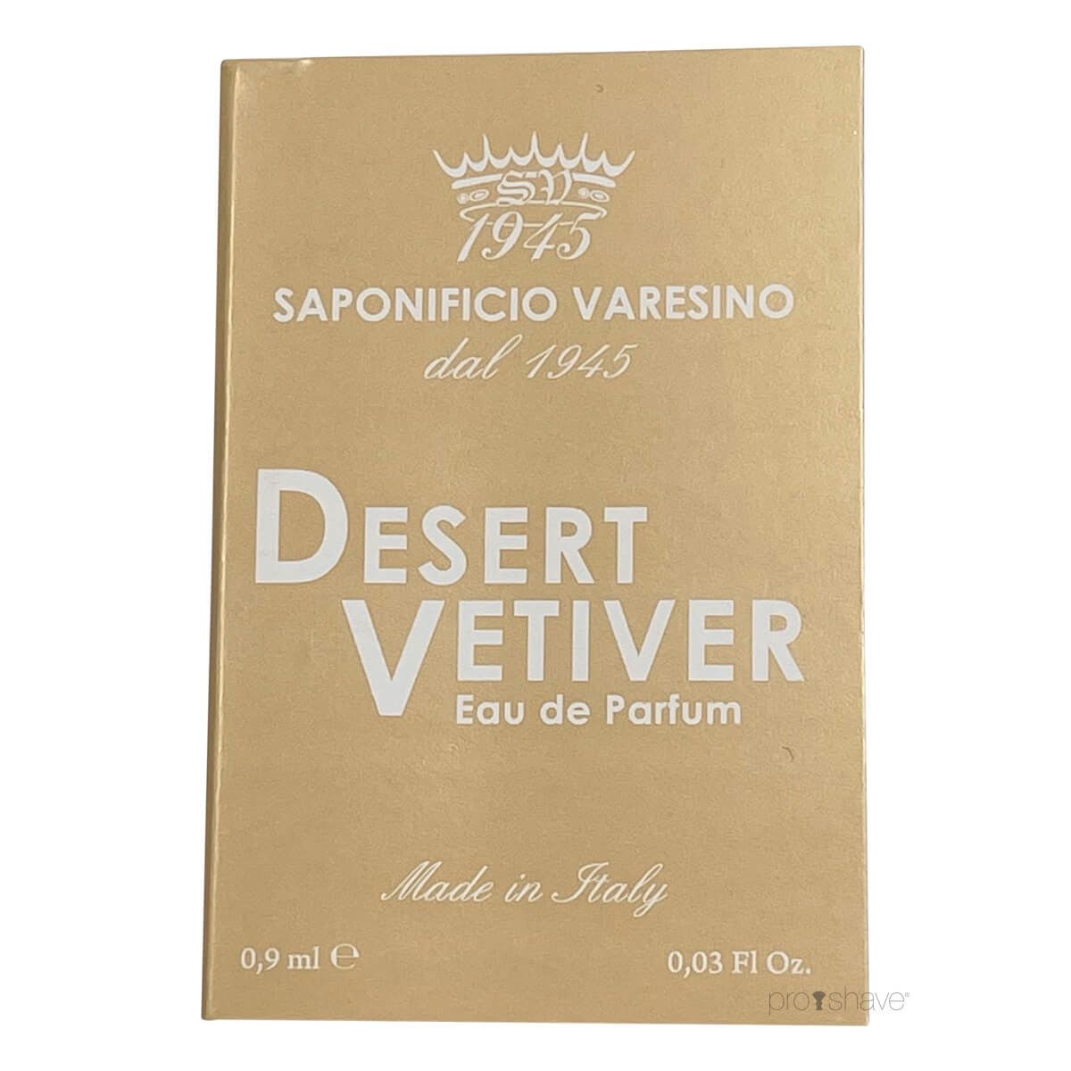 Saponificio Varesino Eau de Parfum, Desert Vetiver, Sample, 0.9 ml.