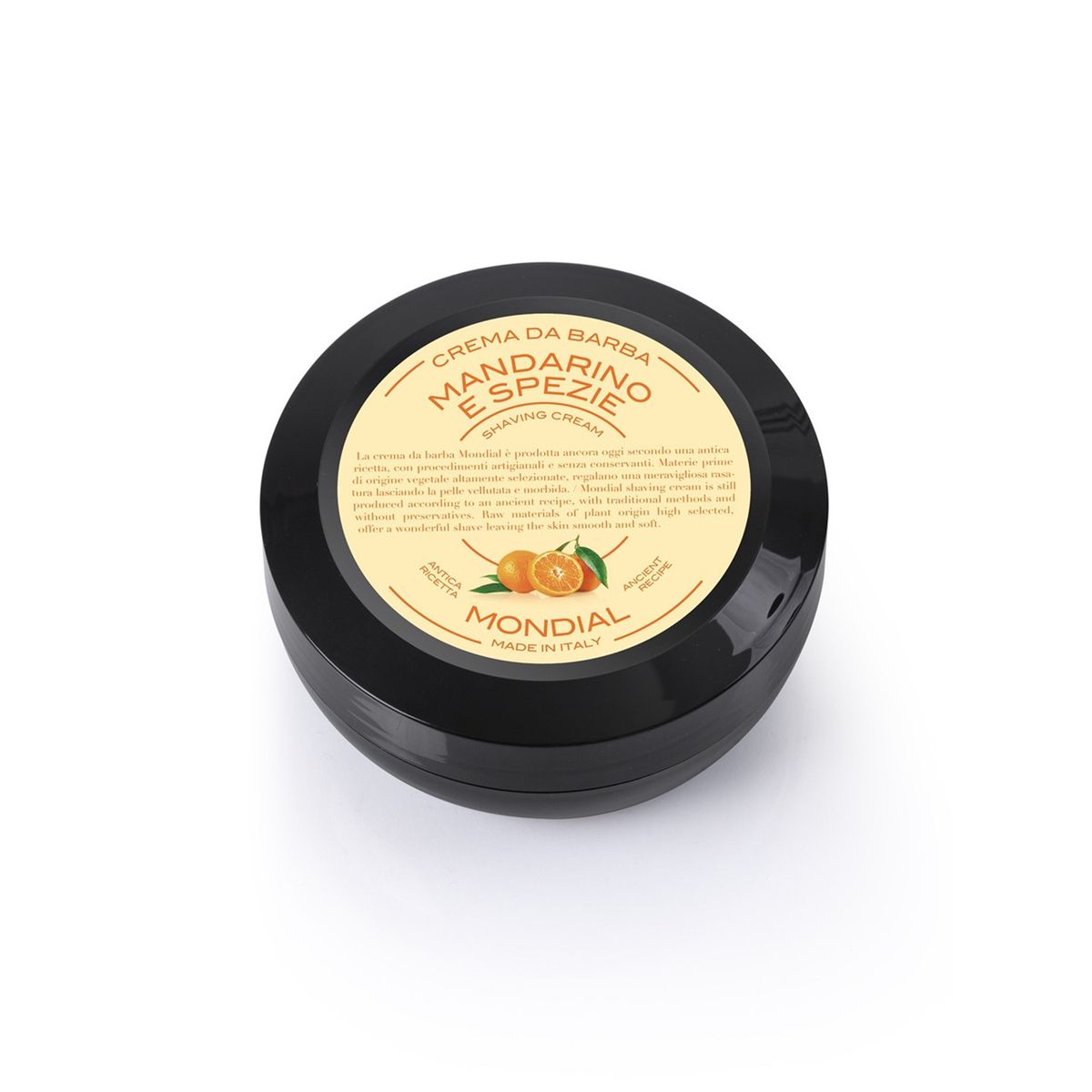 Mondial Shaving Barbercreme i Rejsestørrelse, Mandarin & Spice, 75 ml.