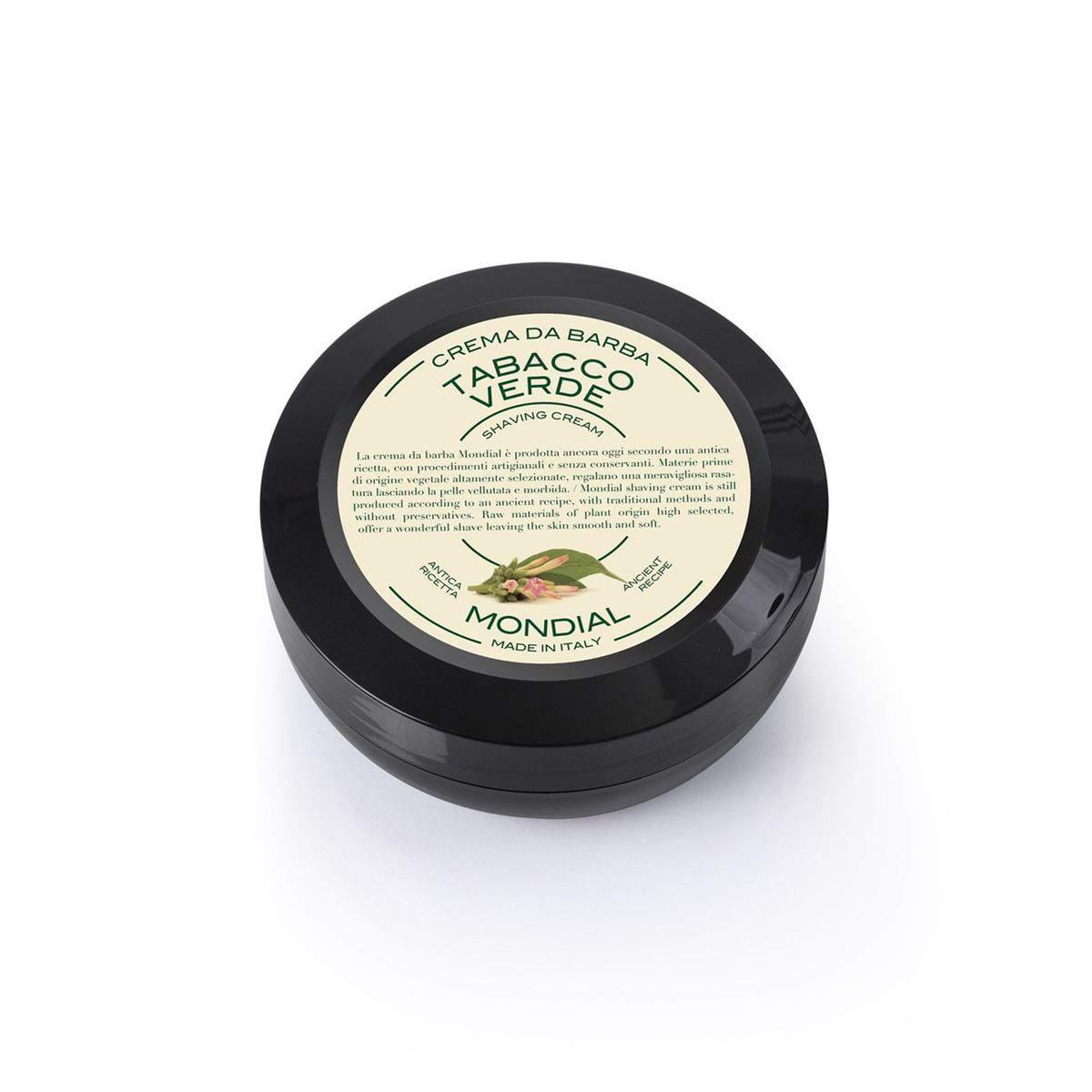 Mondial Shaving Barbercreme i Rejsestørrelse, Green Tobacco, 75 ml.