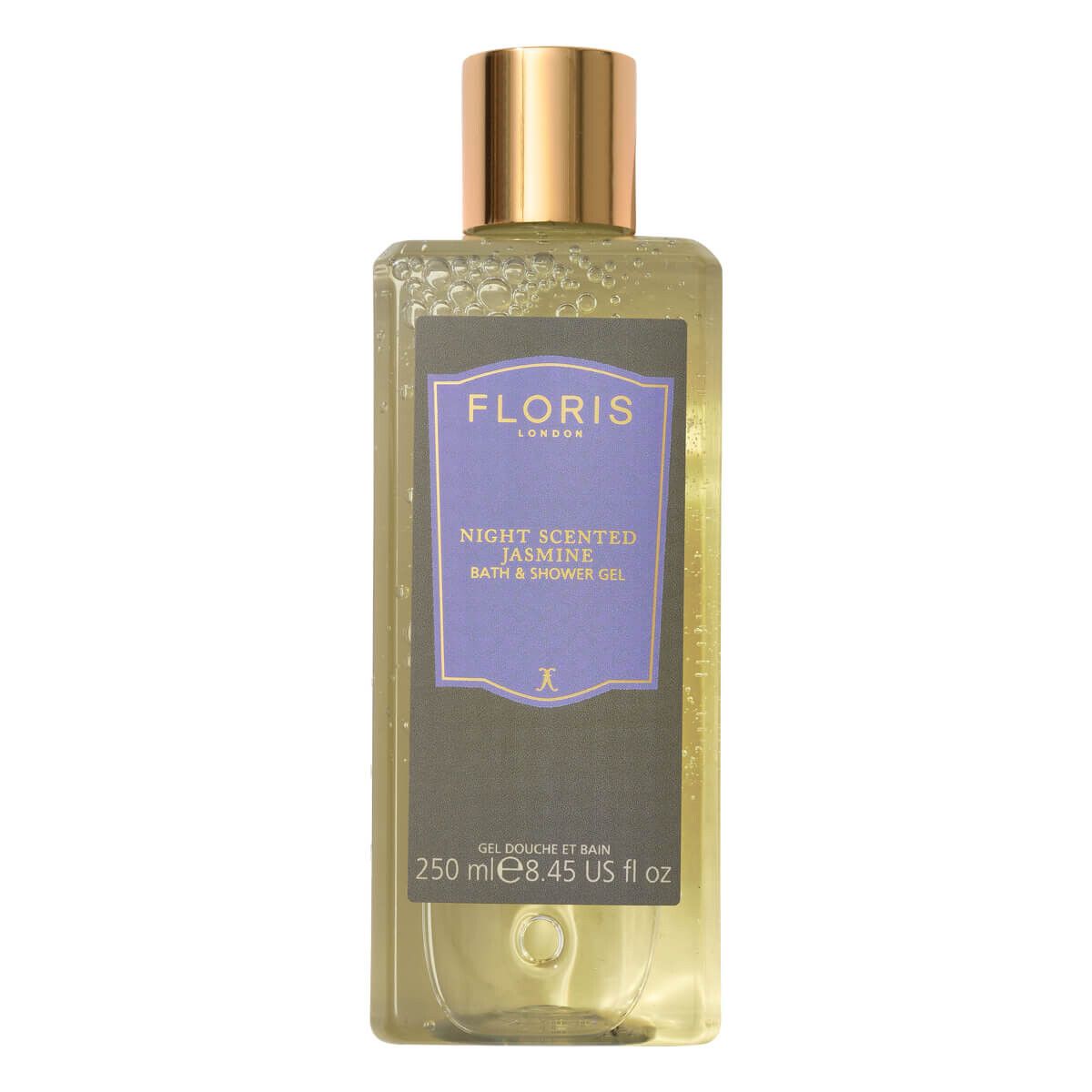 Floris Night Scented Jasmine, Moisturising Bath & Shower Gel, 250 ml.