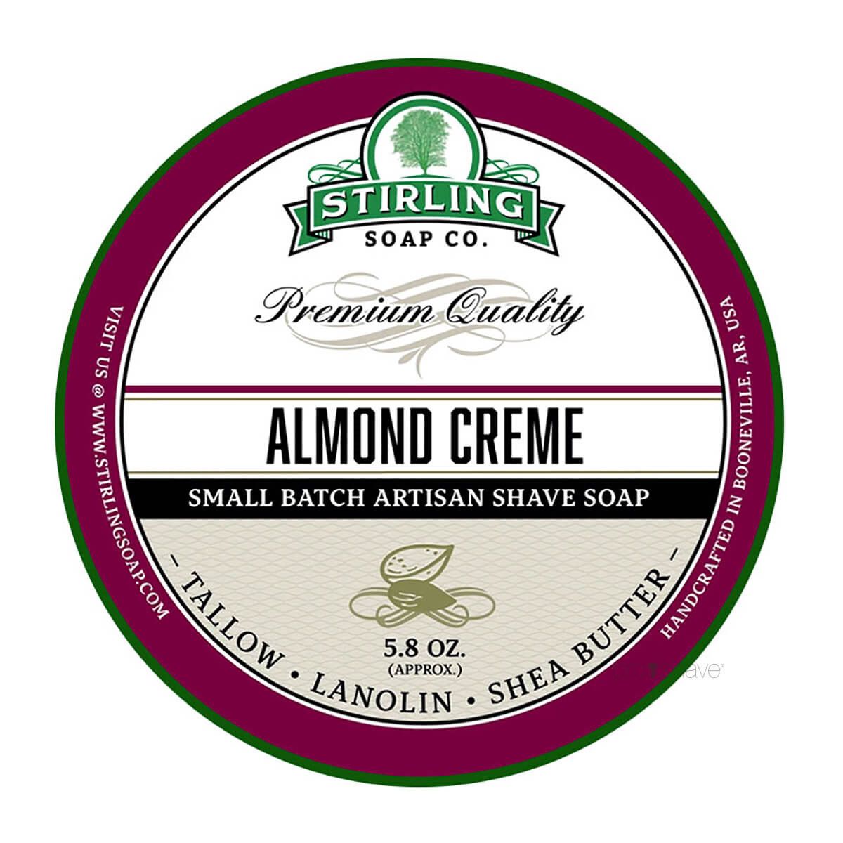 Stirling Soap Co. Barbersæbe, Almond Creme, 170 ml.