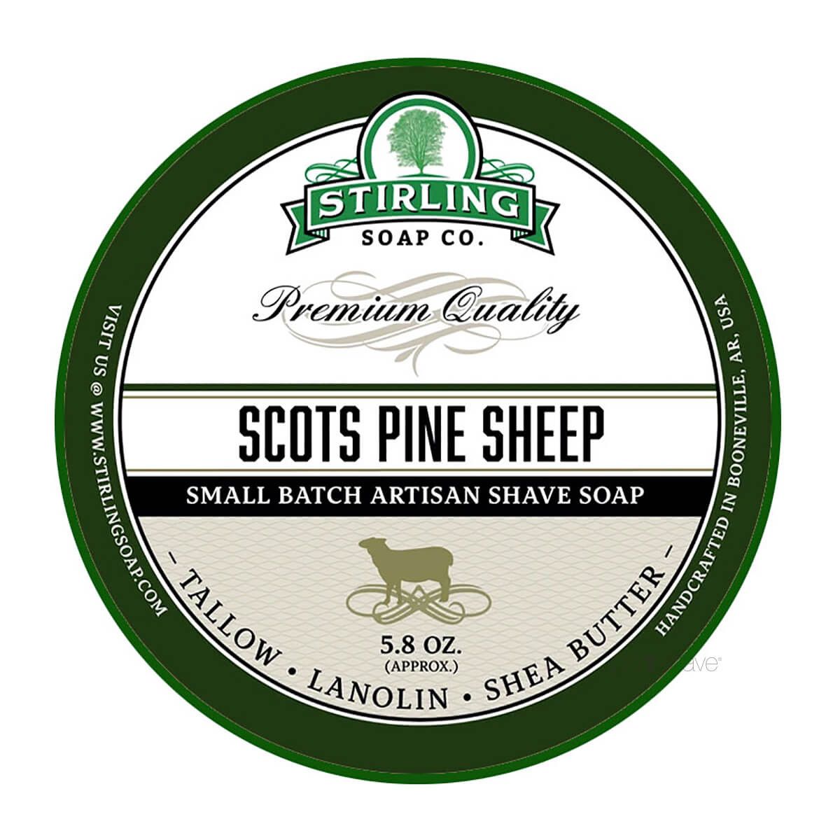 Stirling Soap Co. Barbersæbe, Scots Pine Sheep, 170 ml.