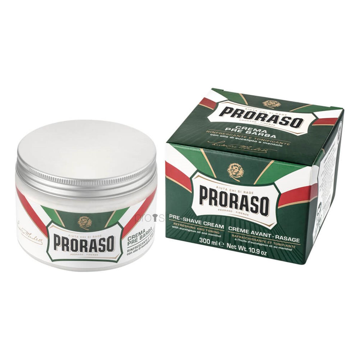 Proraso Preshave Cream - Refresh, Eucalyptus & Menthol, 300 ml. (Salon)