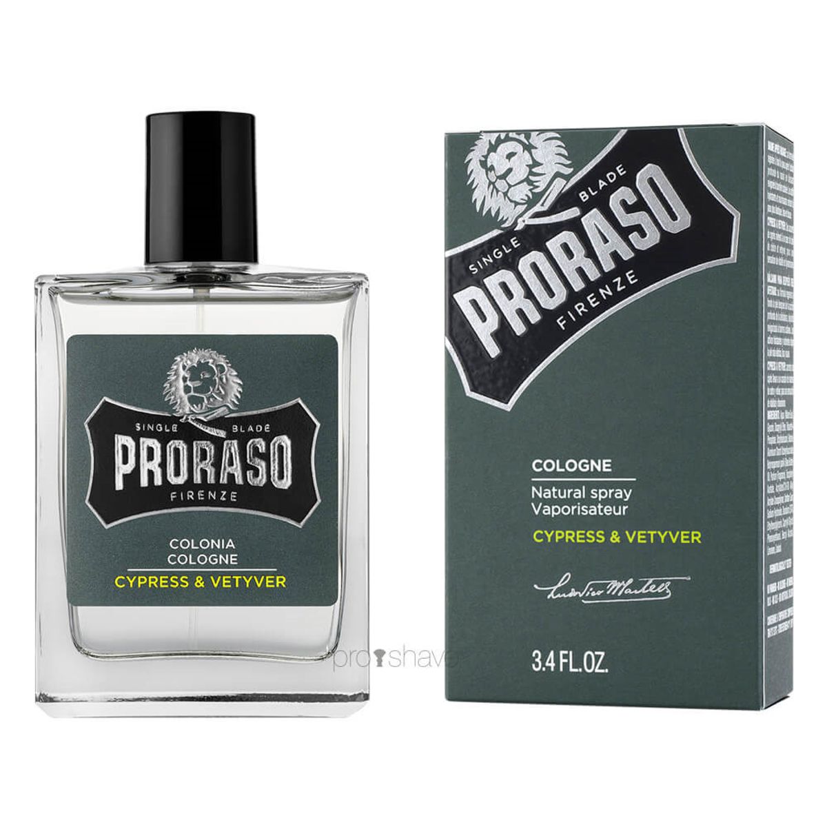 Proraso Cologne, Cypress & Vetiver, 100 ml.