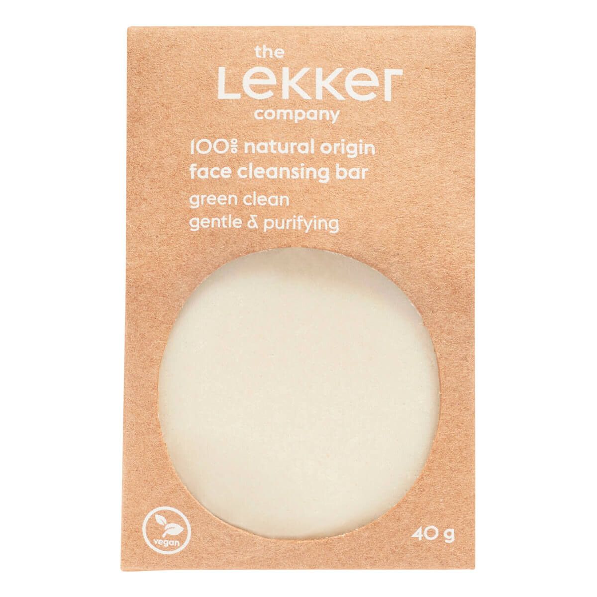 The Lekker Company Face Bar, Green Clean, 40 g.