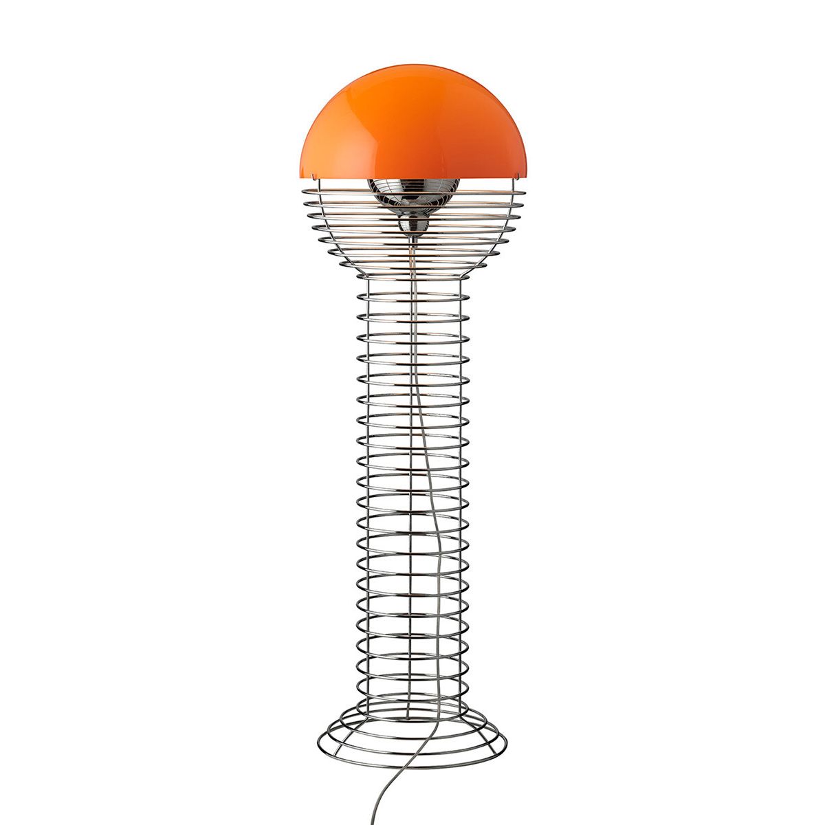 Wire Gulvlampe, orange af Verner Panton