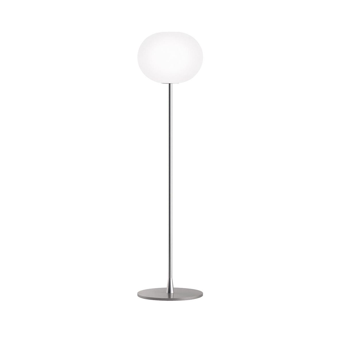 Glo-Ball F, Silver Gulvlampe fra Flos (F3: Ø: 450 x H: 1850 mm)