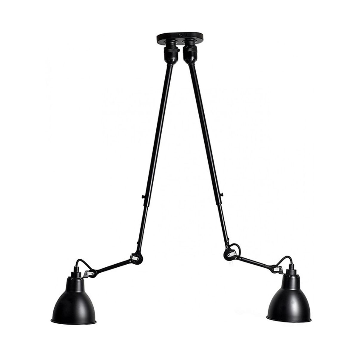 Nr. 302 dobbelt loftlampe fra Lampe Gras (Sort)