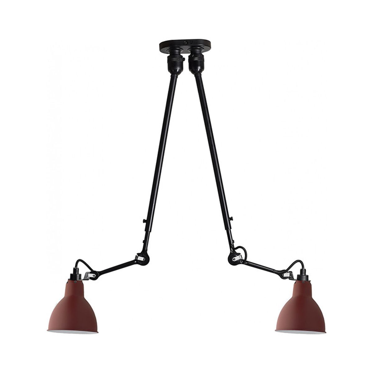 Nr. 302 dobbelt loftlampe fra Lampe Gras (Rød)