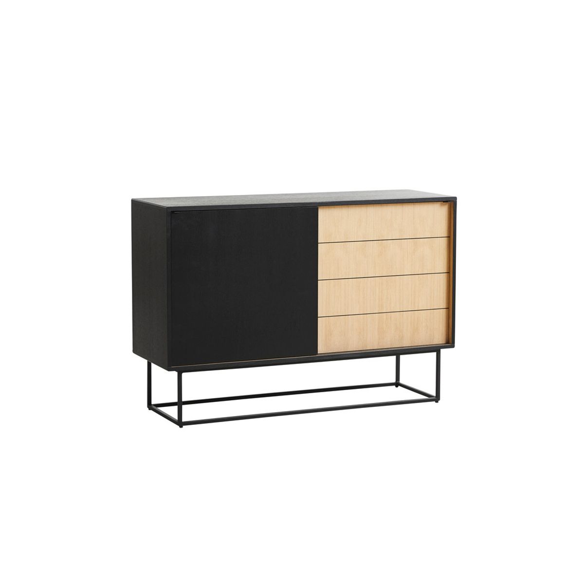 Virka High Sideboard fra Woud (Sort/eg)