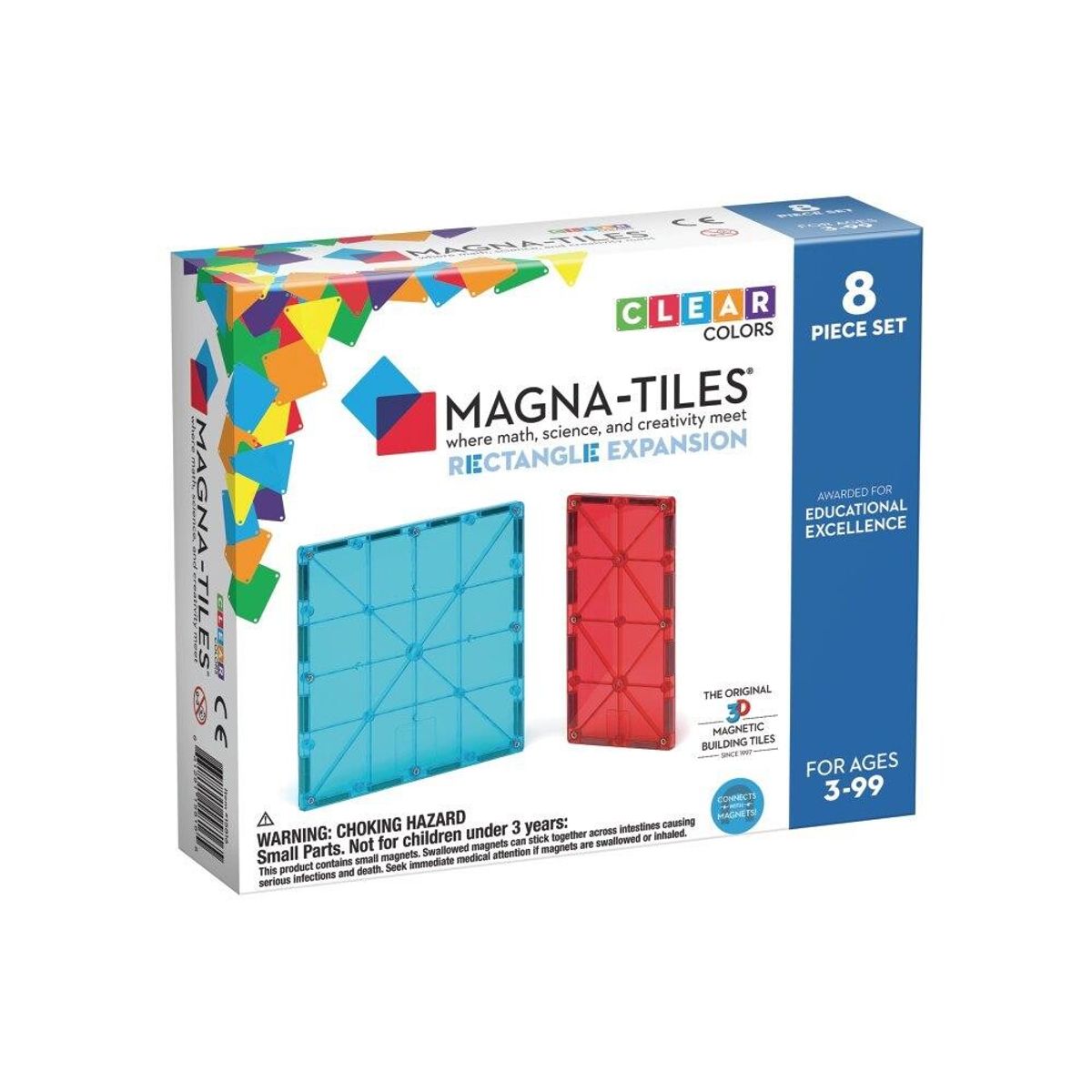 Magna-Tiles Rektangel - 8 stk transparent