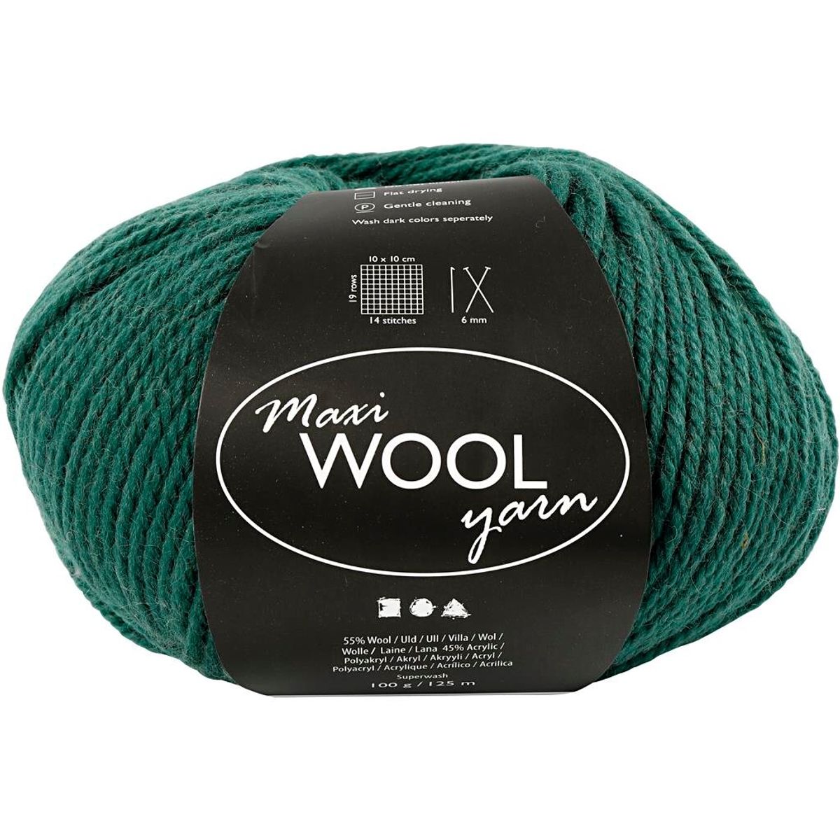 Maxi Wool uldgarn, L: 125 m, grøn, 100g