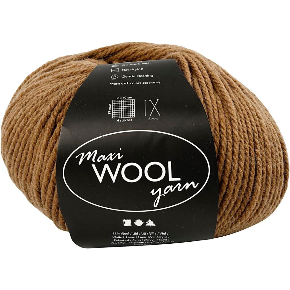 Maxi Wool uldgarn, L: 125 m, lys brun, 100g