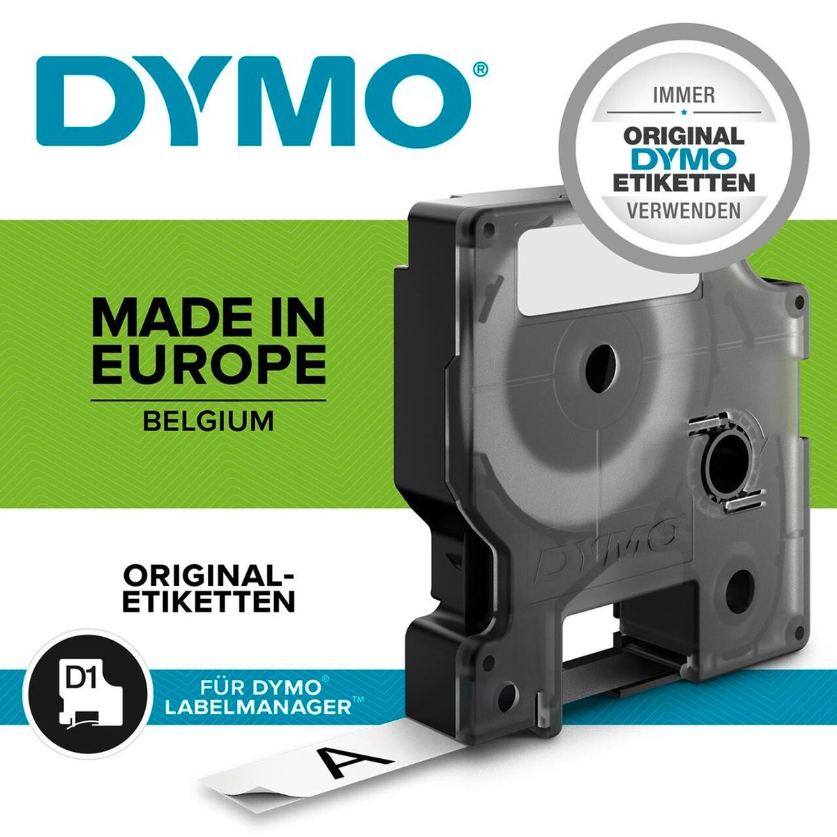 DYMO Labeltape D1 blå/hvid 19mmx7m