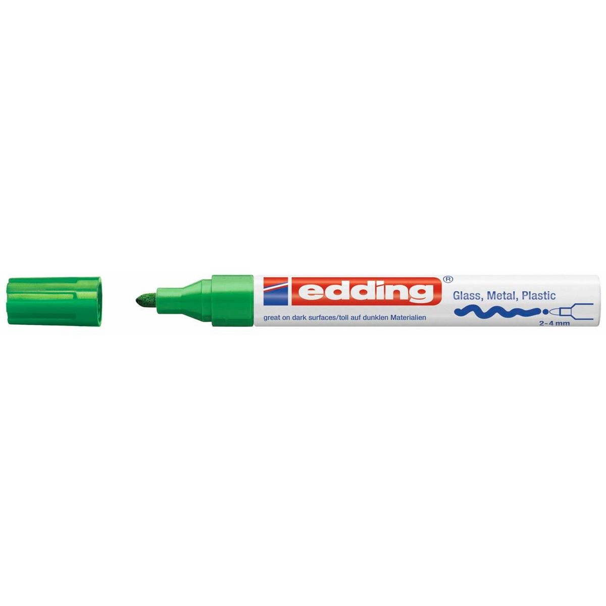 Marker Edding 750 permanent, grøn 2-4mm rund spids