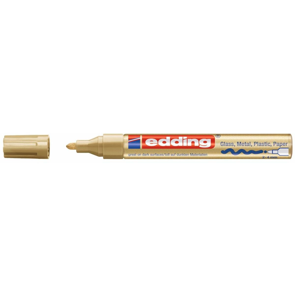 Marker Edding 750 permanent, guld 2-4mm rund spids