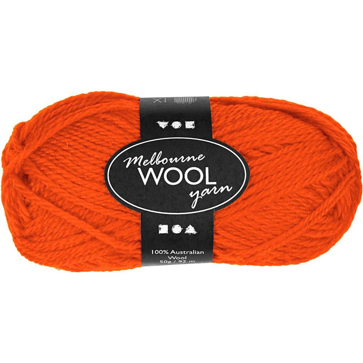 Melbourne uldgarn, 92 m, orange, 50 g