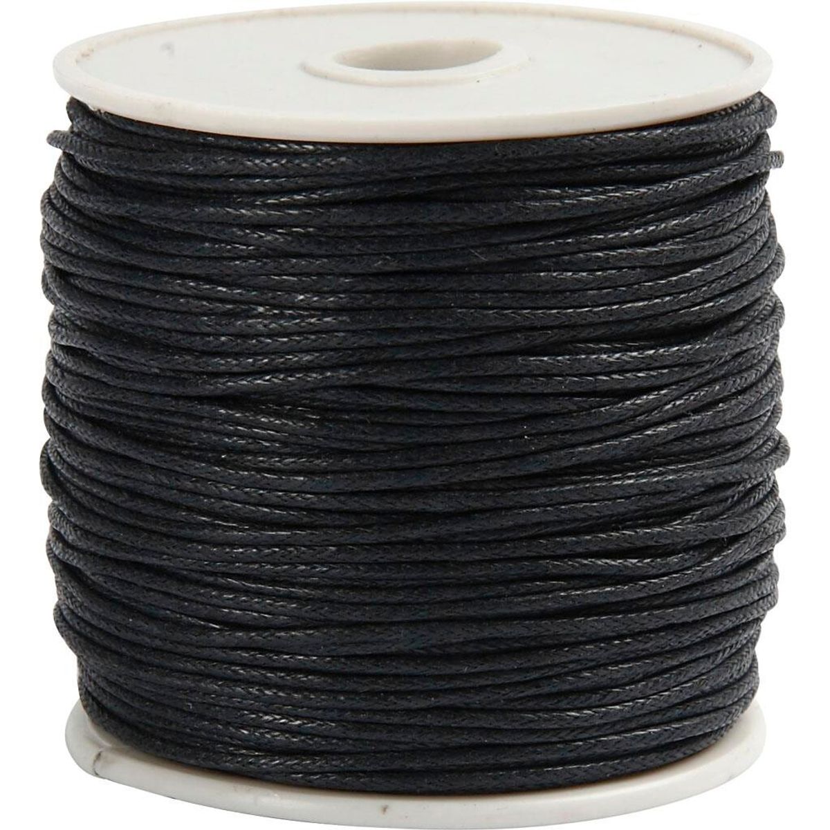 Vokset bomuld, 1 mm, sort, 40 m