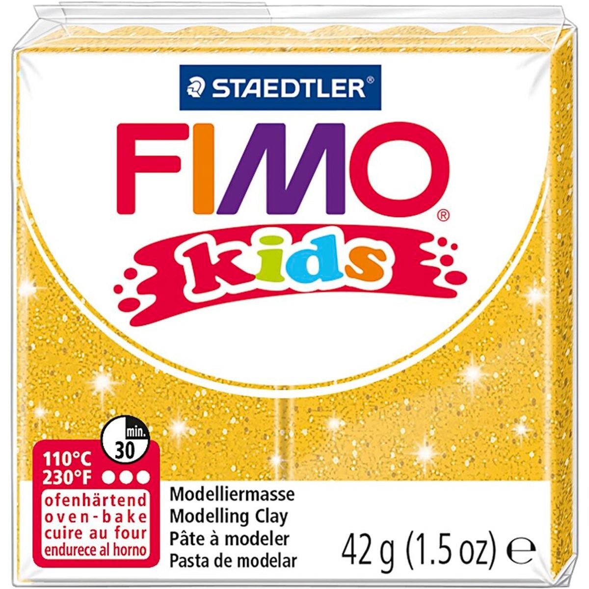 FIMO® Kids ler guld glitter 42 g