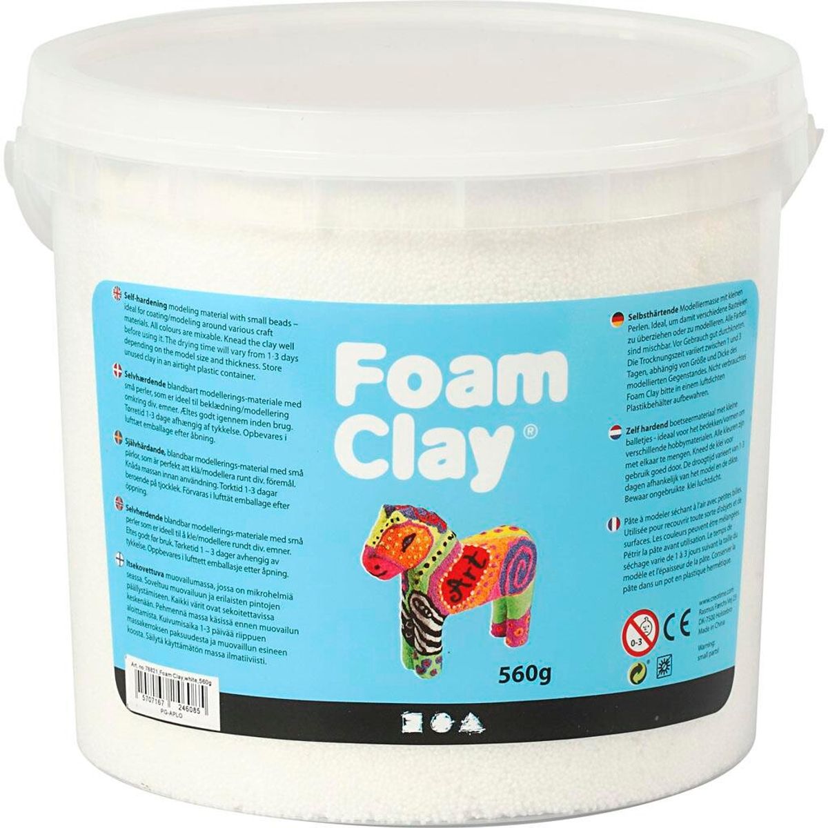 Foam Clay, hvid, 560 g