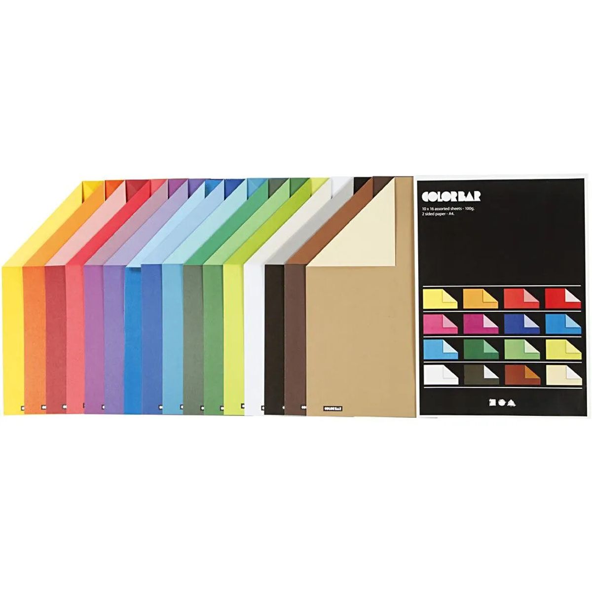 Color Bar rivepapir A4 100 g, ensfarvet papir, 160 ass. ark