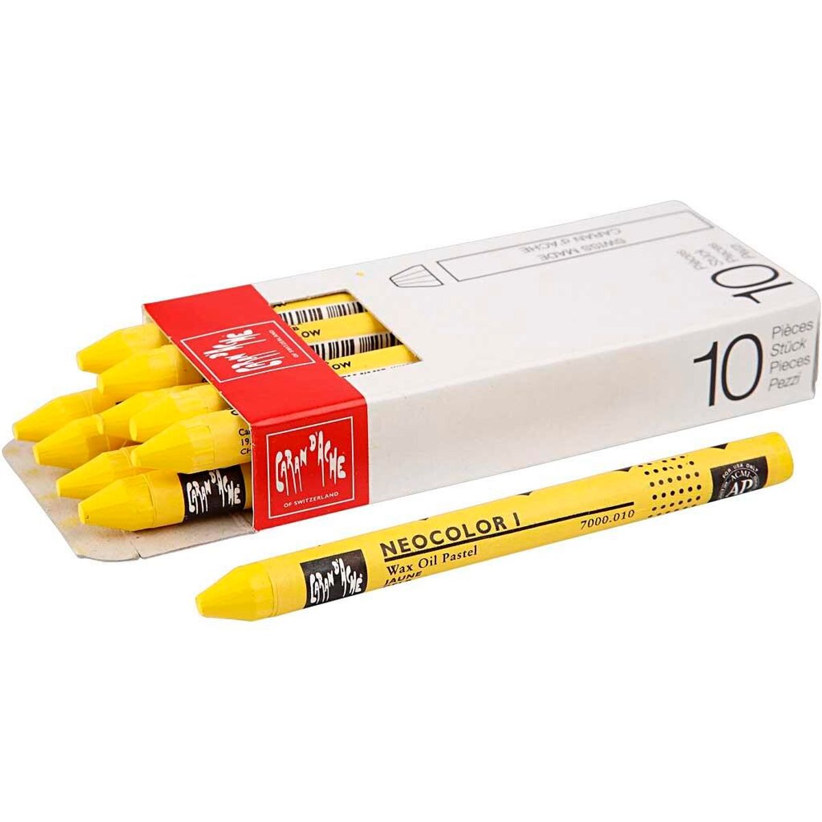 Caran d'Ache Neocolor 1 - Yellow 010, 10 stk.