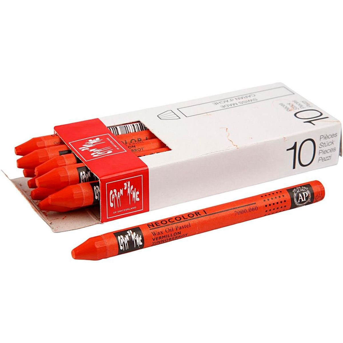 Caran d'Ache Neocolor 1 - Vermilion 060, 10 stk.