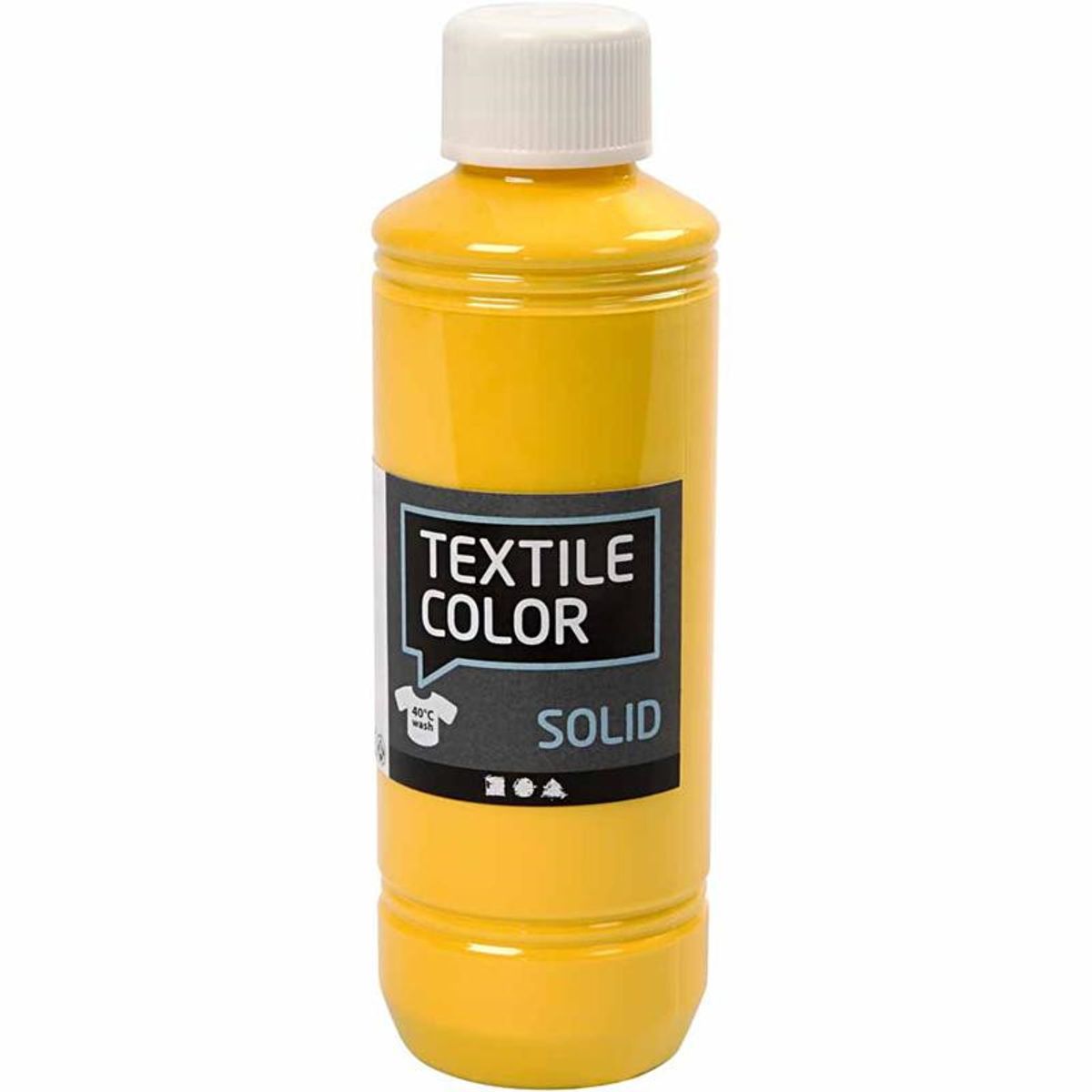 Textile Solid, gul, dækkende, 250 ml