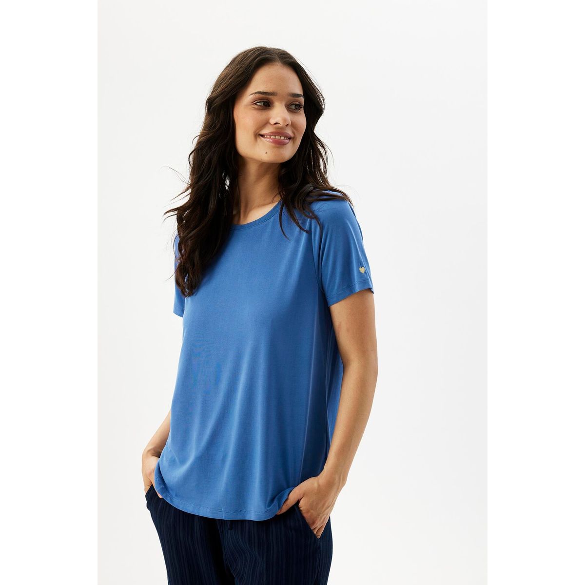 IN FRONT Nina T-shirt, Farve: Royal Blue, Størrelse: M, Dame