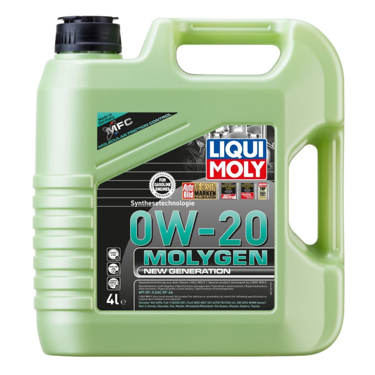 0W20 Molygen New generation motorolie fra Liqui Moly, i 4l dunk