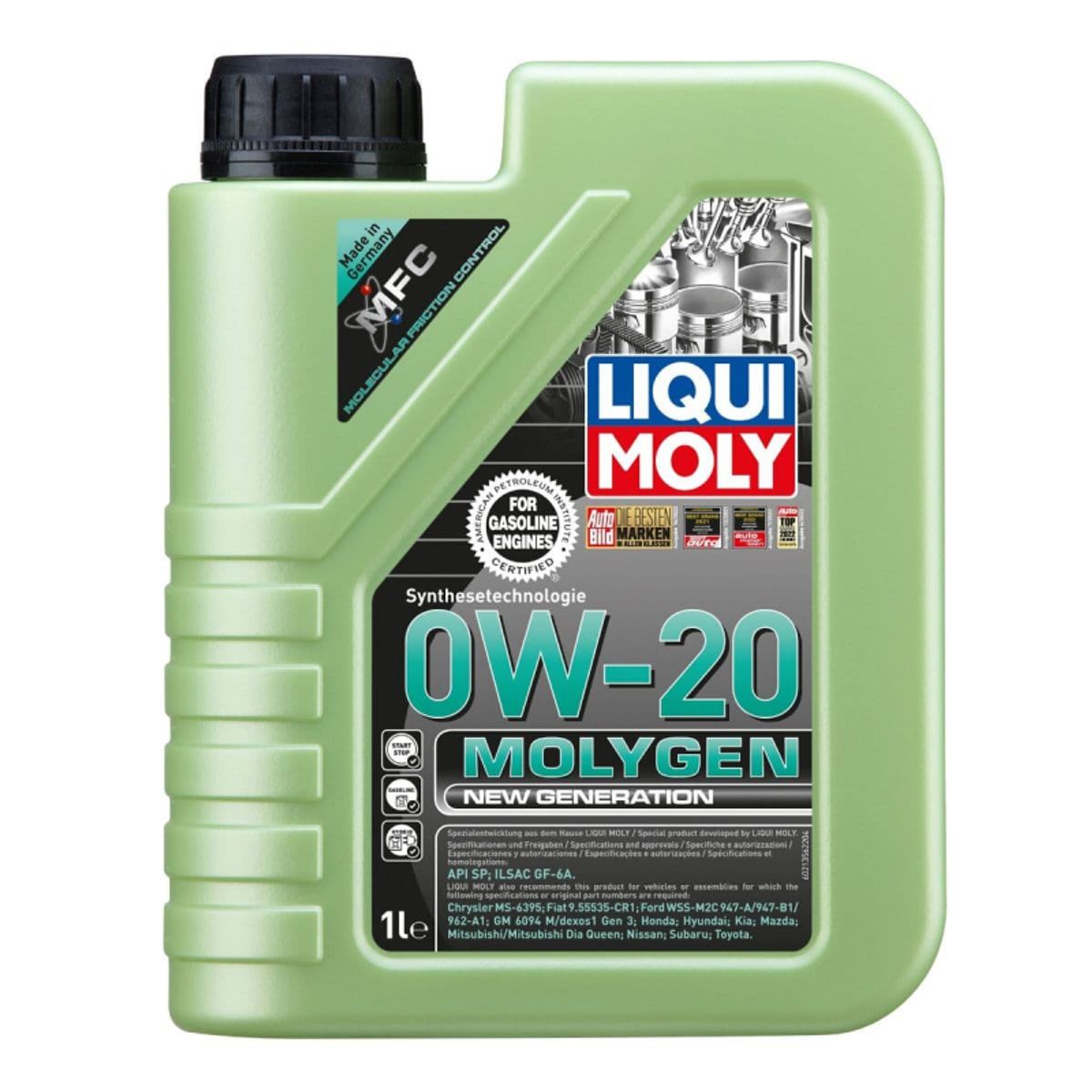 0W20 Molygen New generation motorolie fra Liqui Moly, i 1l dunk