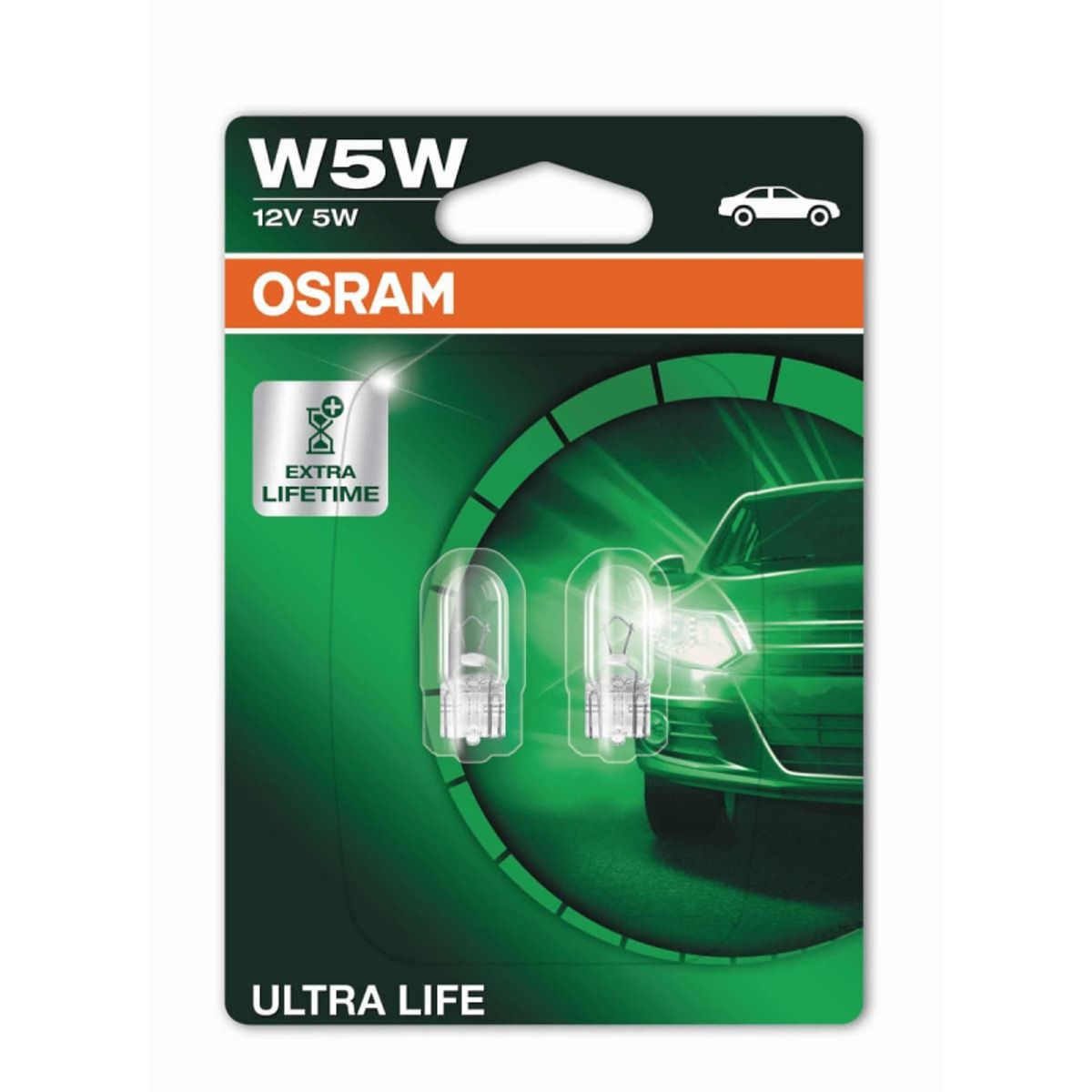 Osram W5W Ultra Life pærer (2 stk) op til 4x længere levetid