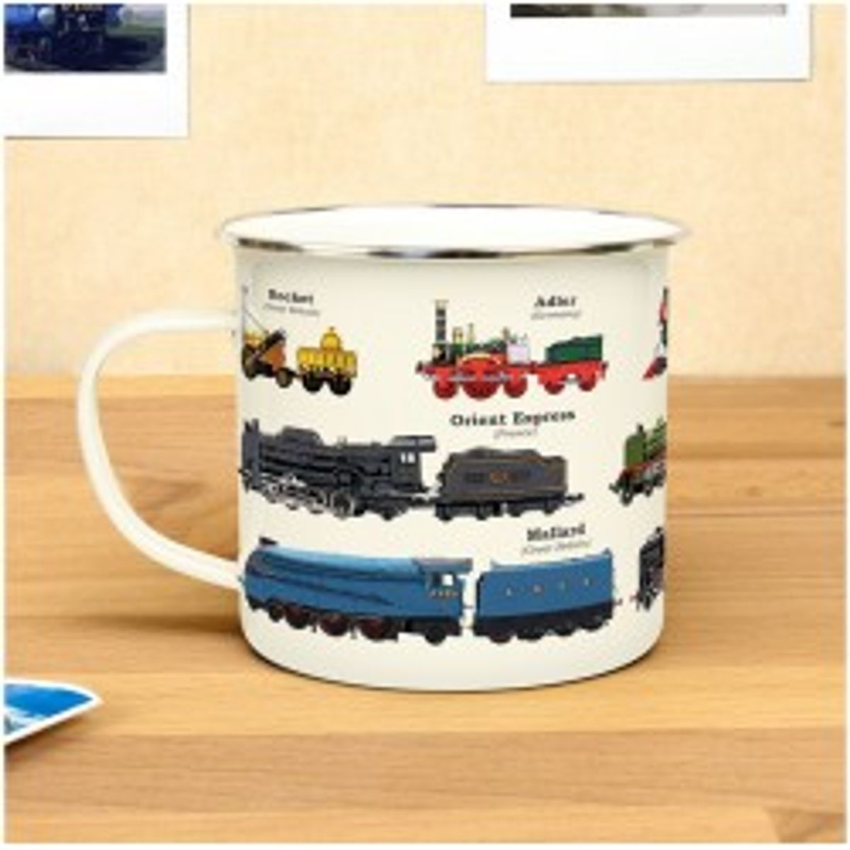 Gift Republic Enamel Mug Trains - Krus