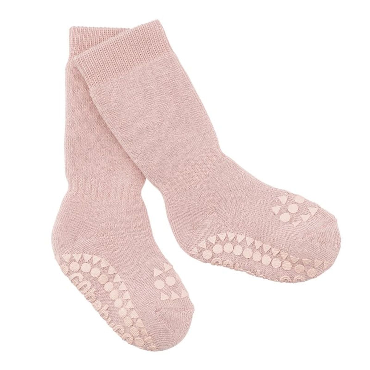 Skridsikre Strømper Tyk Bomuld - Soft Pink - 6-12 mdr.