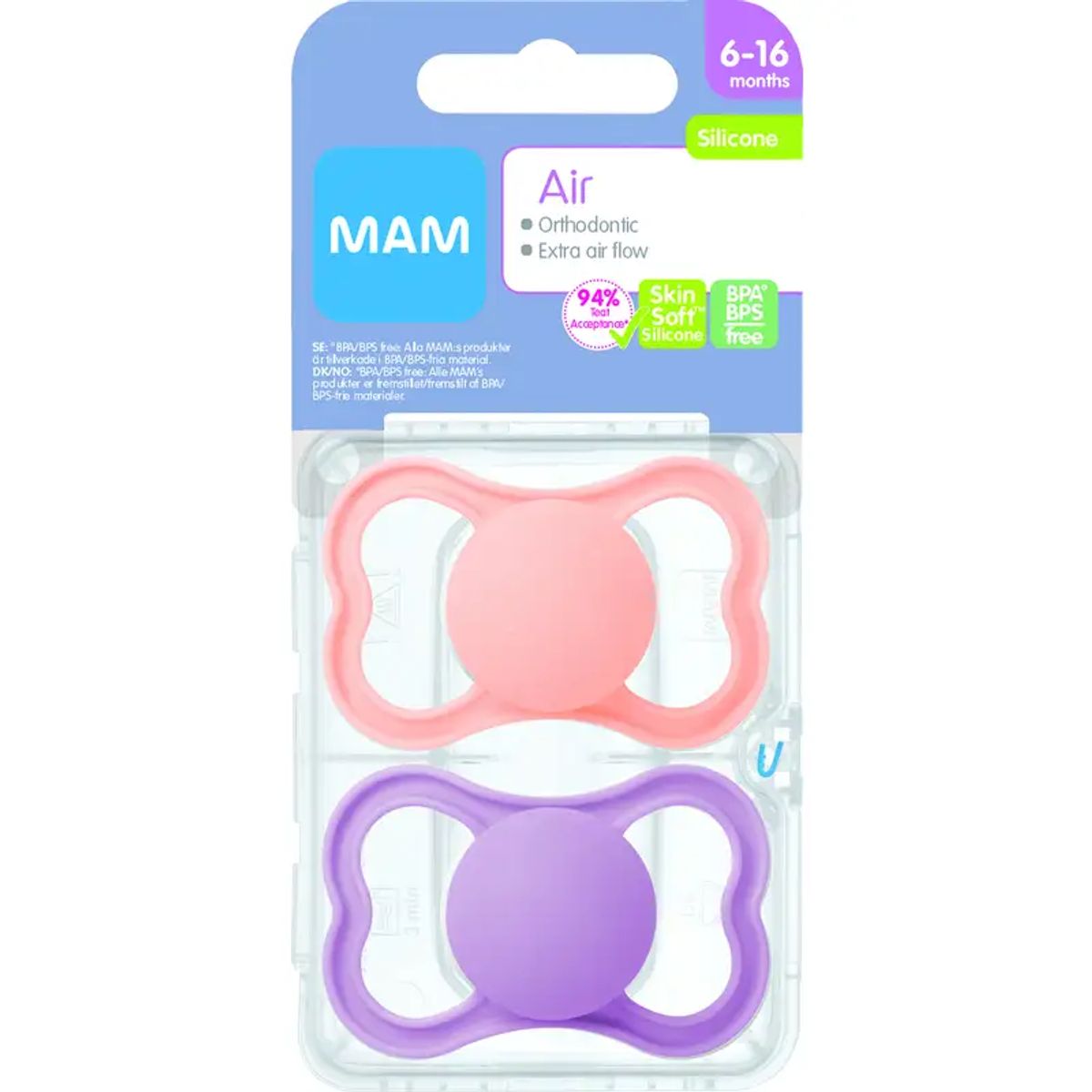 MAM Air Silicone Pink 6-16m