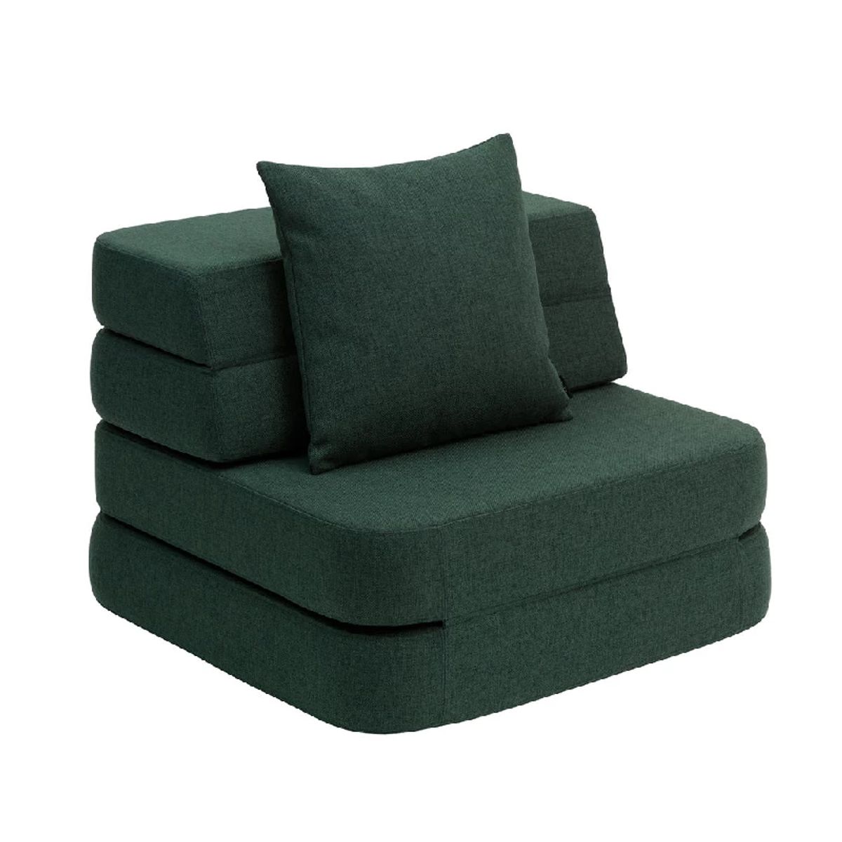 by Klipklap 3 Fold Sofa Single Soft - Flere Farver - Deep Green w. Light Green