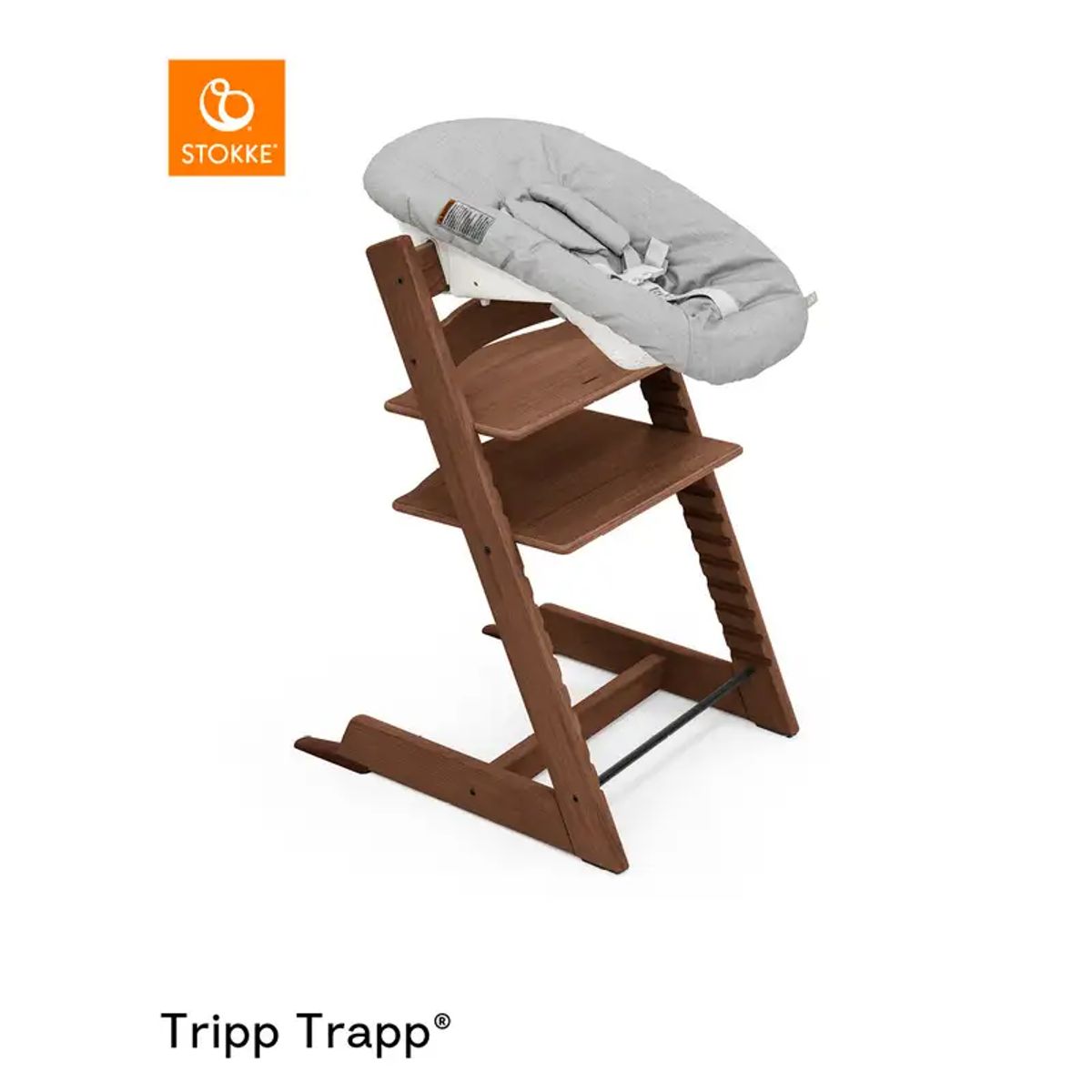 Stokke Tripp Trapp EG + Newborn Set - Oak Warm Brown - Grey