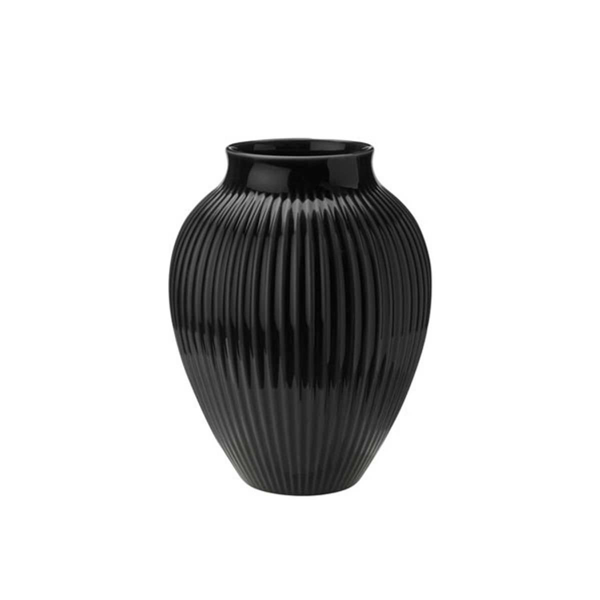 Knabstrup Vase - Ripple Black - 12,5 cm