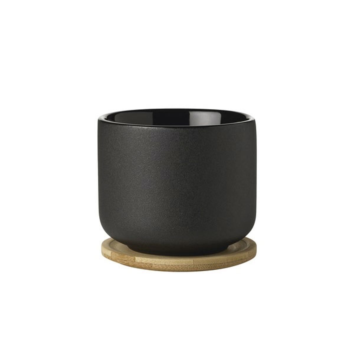 Stelton Theo kop med coaster - 0,2 L - sort