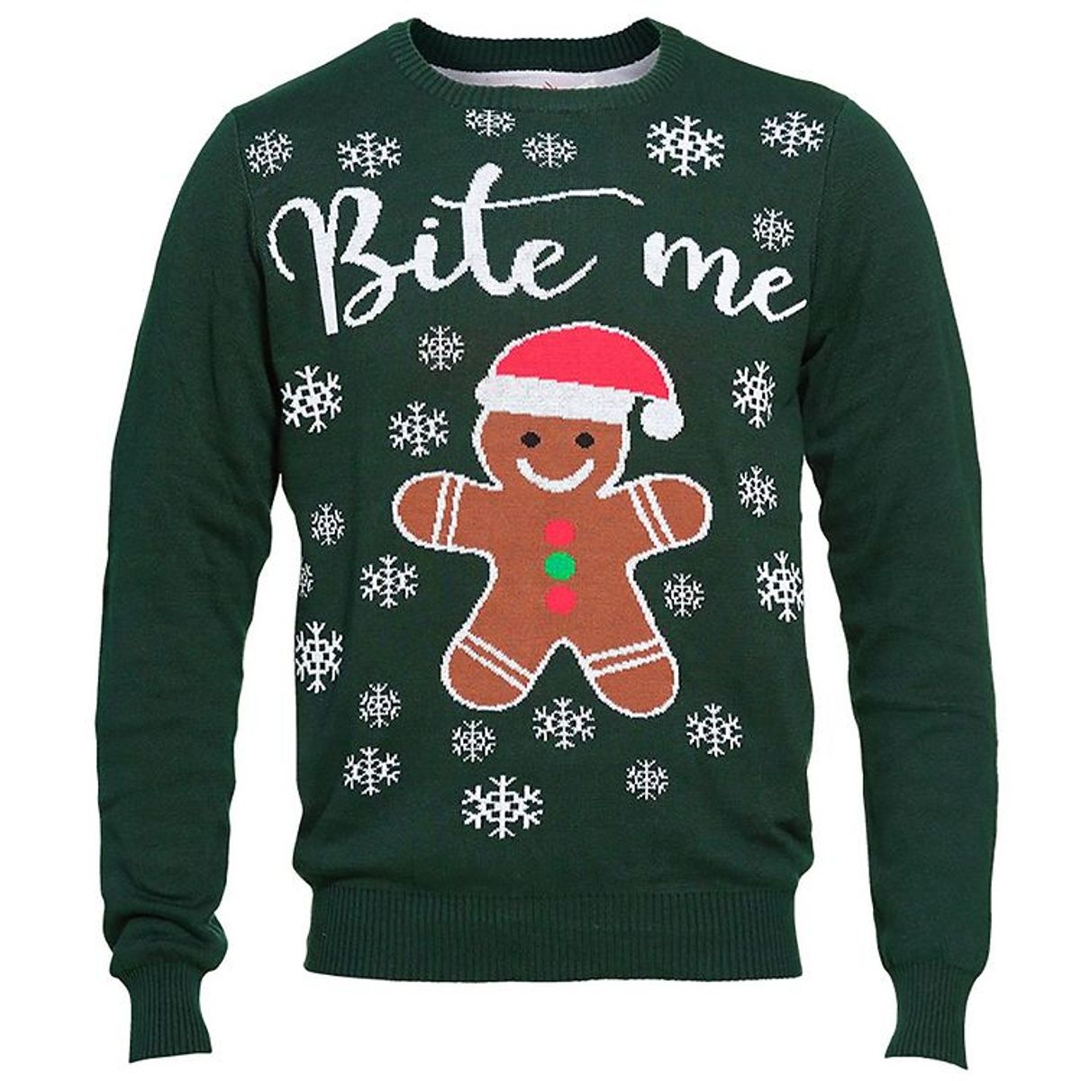 Jule-Sweaters Bluse - Bite Me - Mørkegrøn