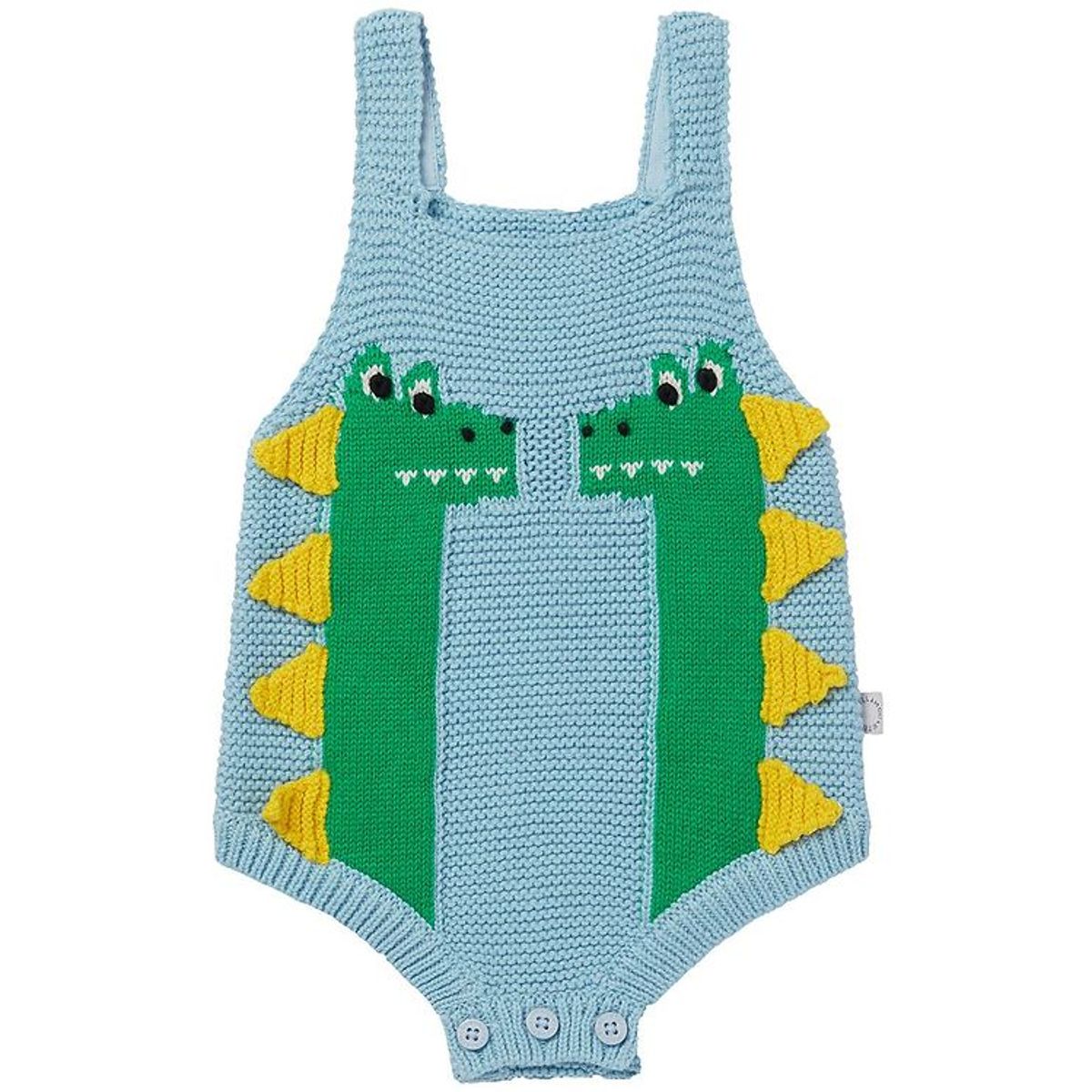 Stella McCartney Kids Body u/æ - Strik - Lyseblå m. Dinoer