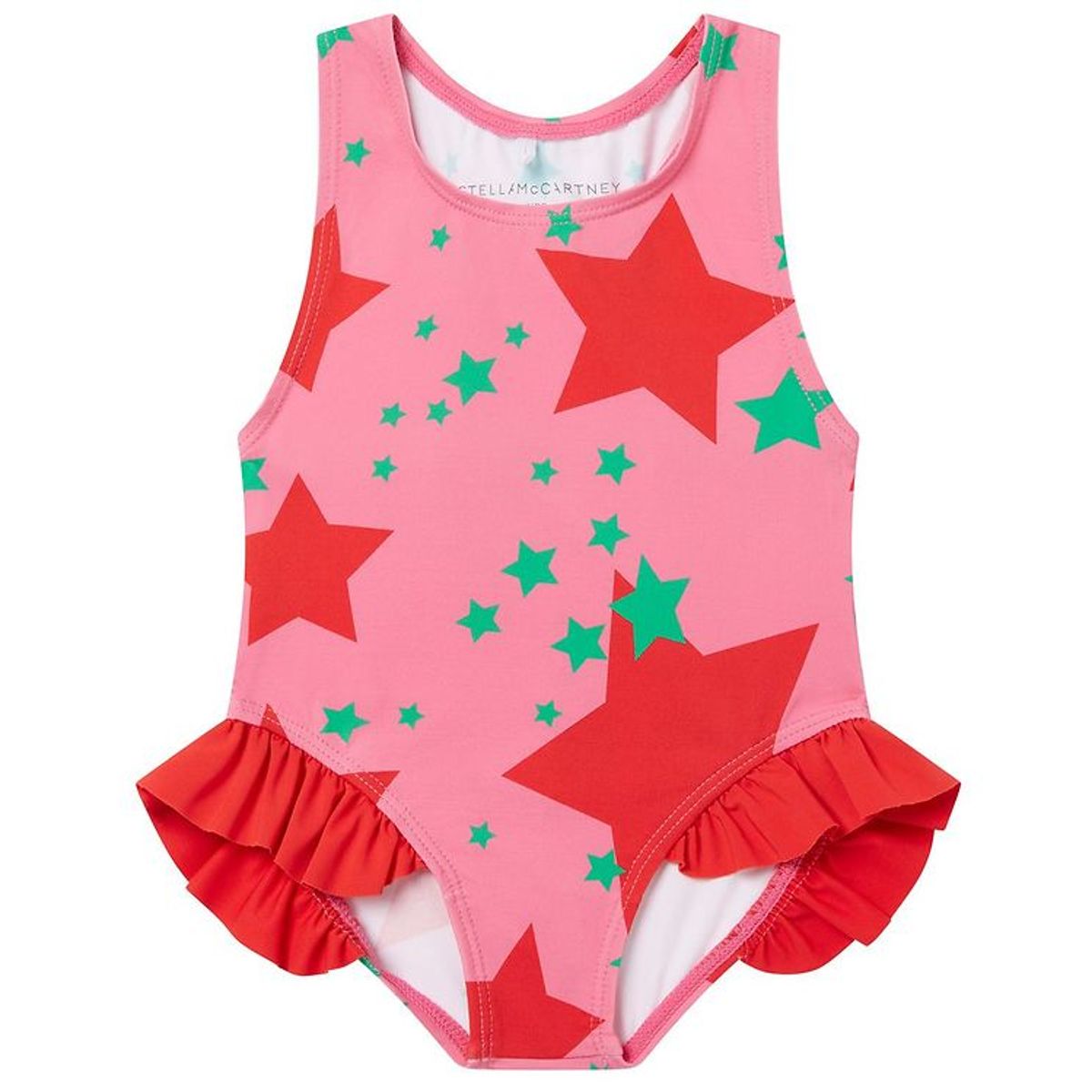 Stella McCartney Kids Badedragt - UV50+ - Pink/Rød m. Stjerner