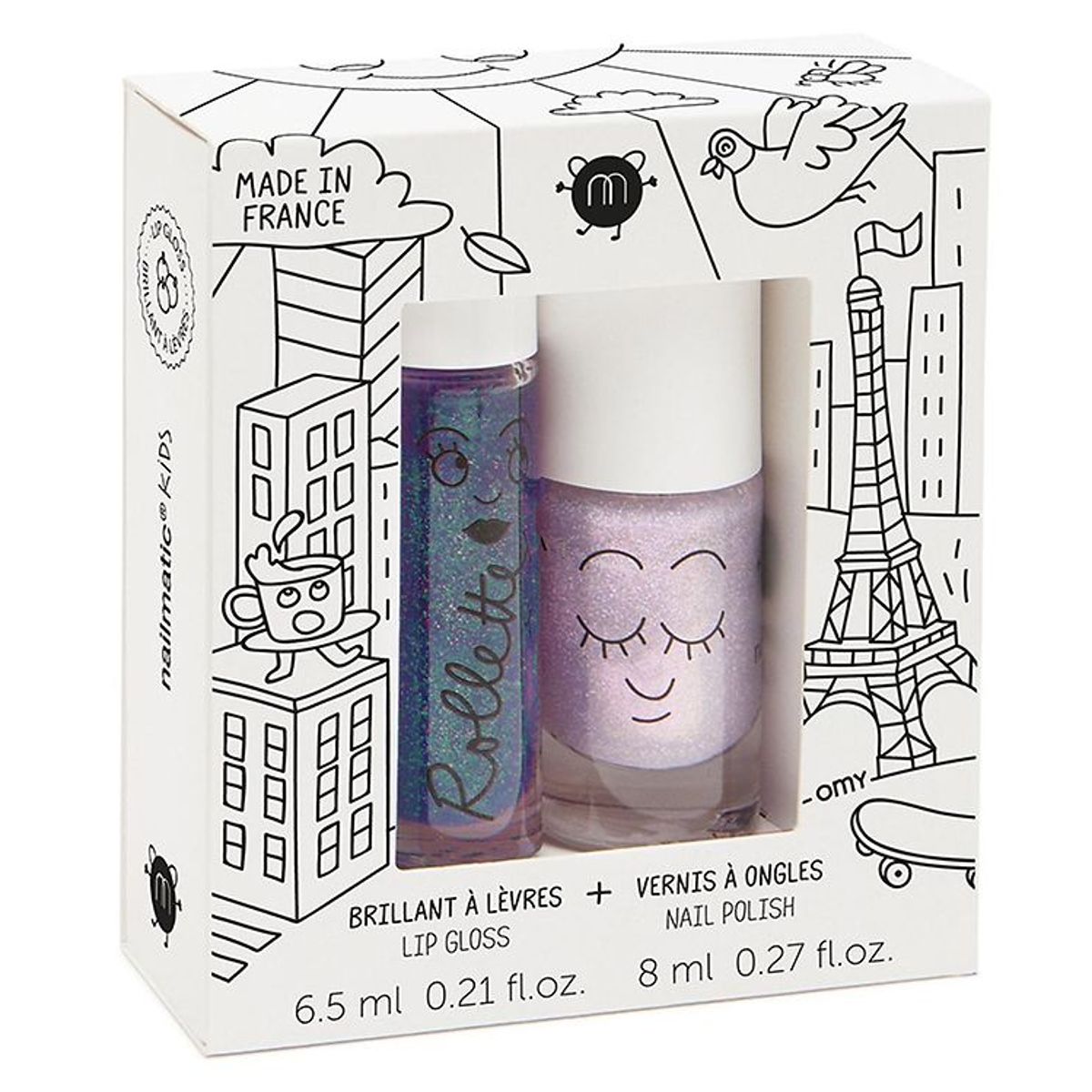 Nailmatic Neglelak/Lipgloss - Lovely City - Lyslilla m. Glimmer/