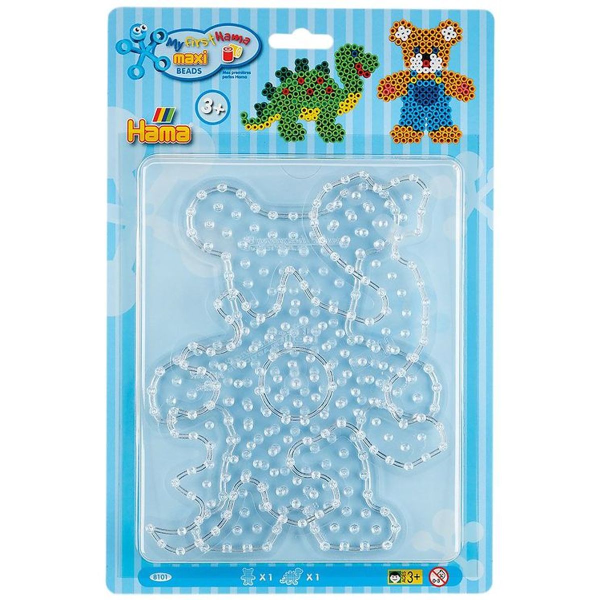 Hama Maxi Perleplader - 2 stk. - Dinosaur/Bamse