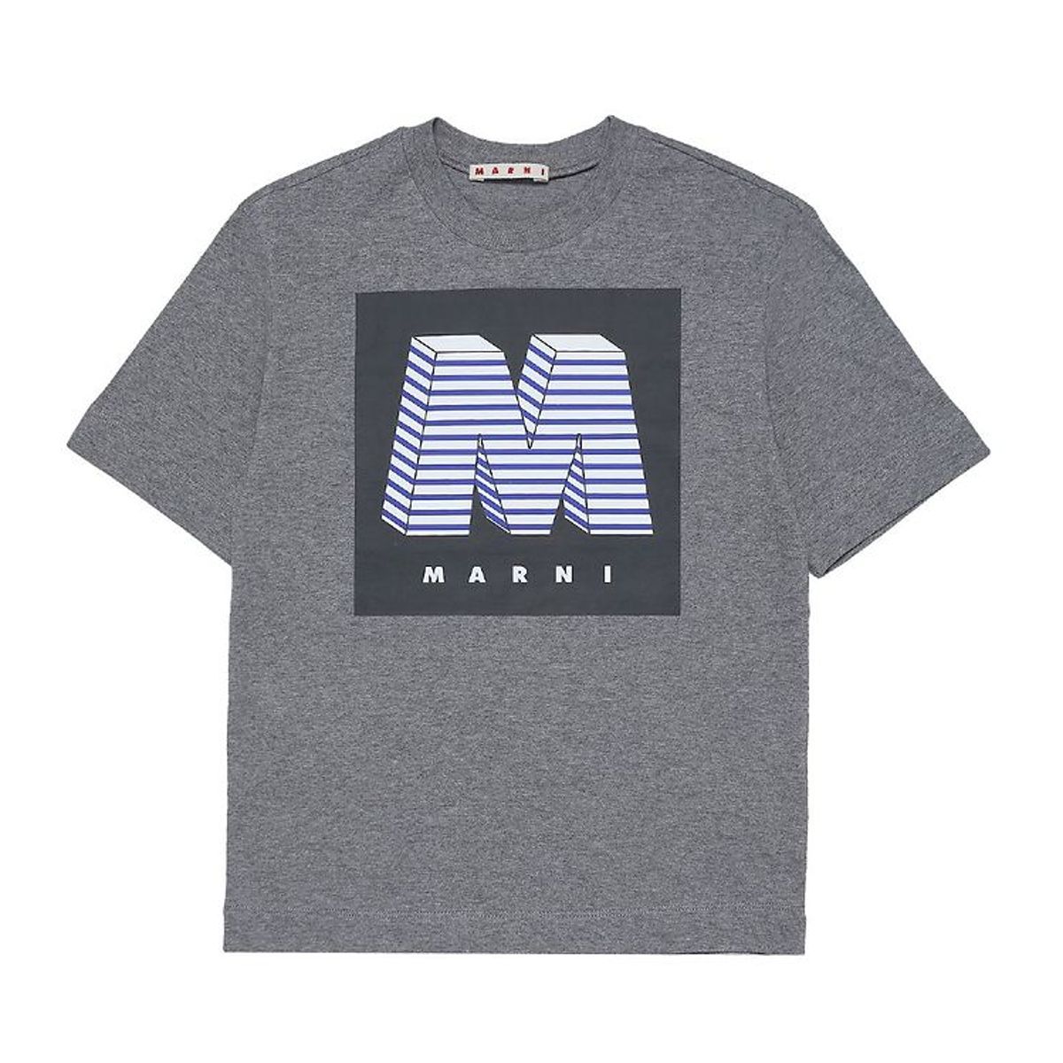 Marni T-shirt - Mørkegråmeleret m. Print