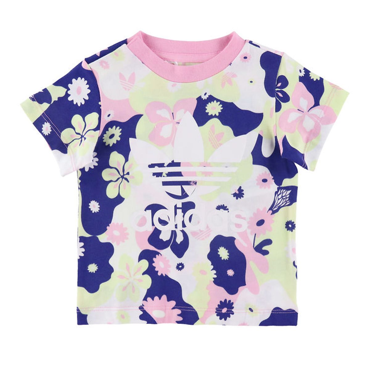 adidas Originals T-shirt - Hvid/Rosa/Lilla m. Blomster