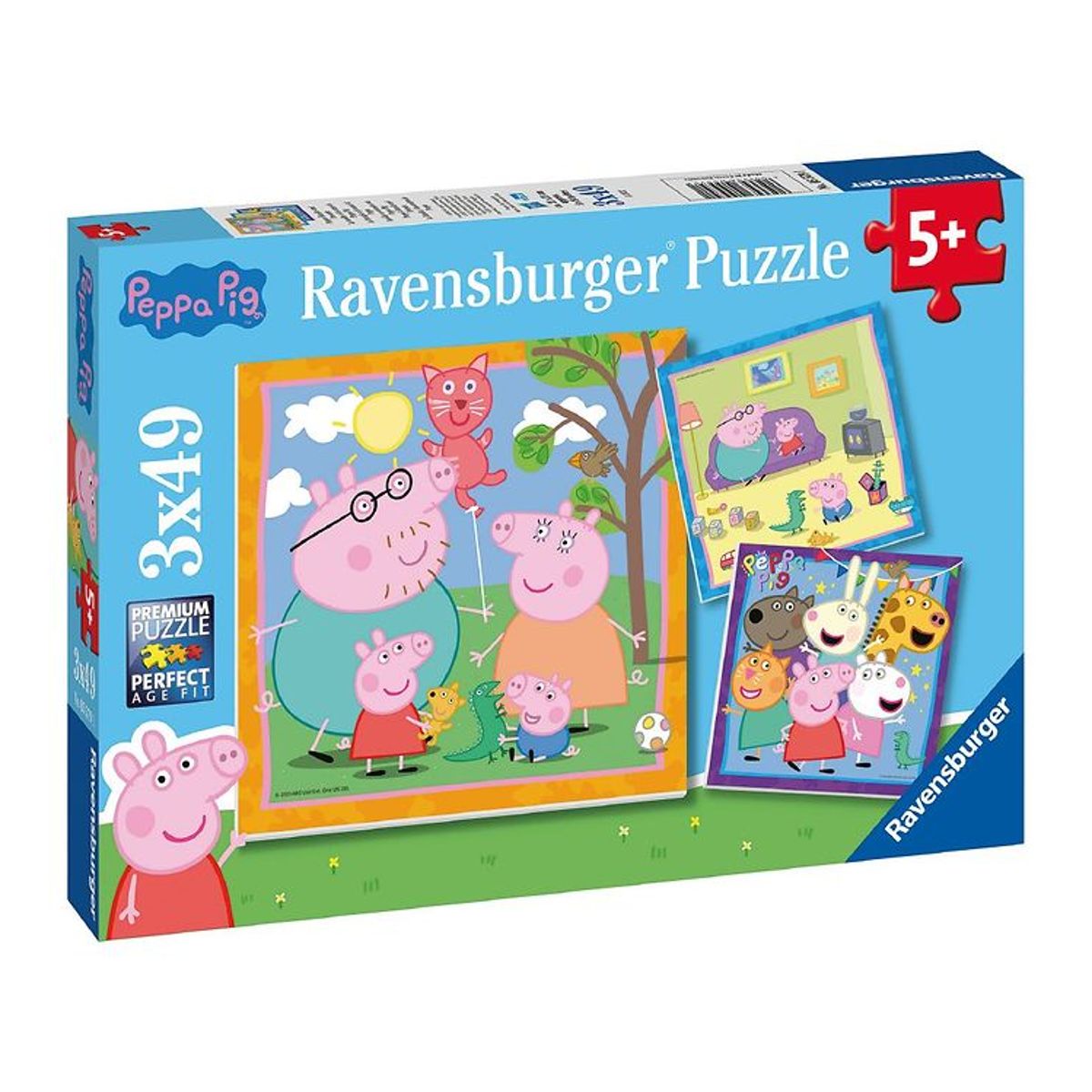 Ravensburger Puslespil - 3x49 Brikker - Gurli Gris - Familie