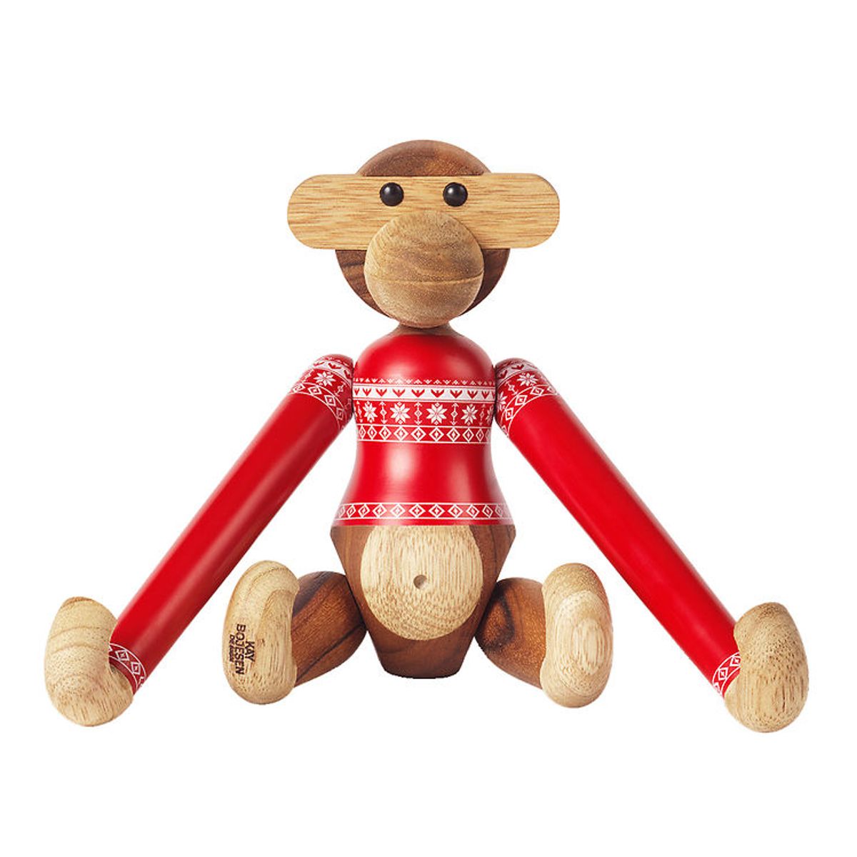 Kay Bojsen Træfigur - Abe - Julesweater 2024 - Lille - Teak/Limb