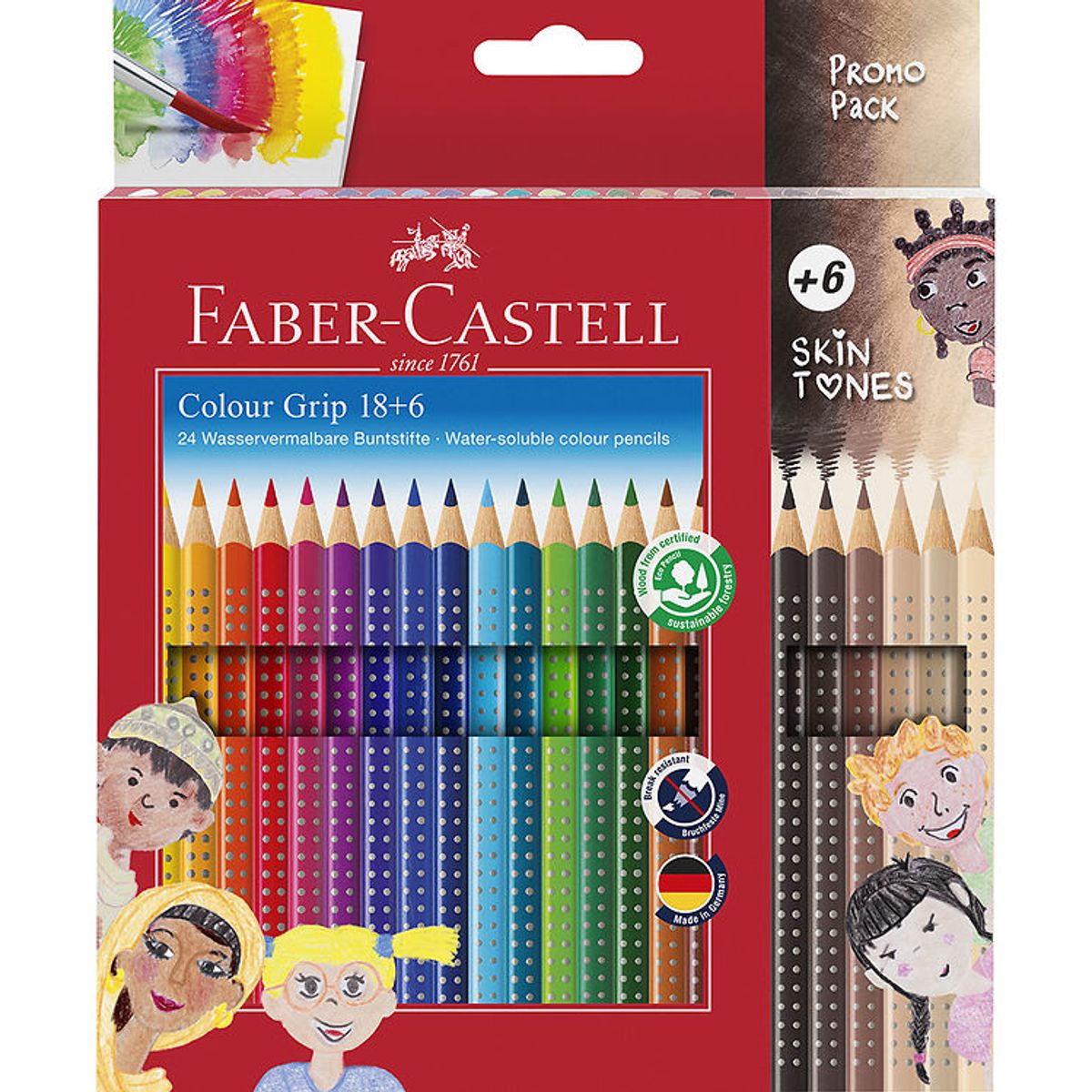 Faber-Castell Farveblyanter - 24 stk. - Multi/Skin Tones