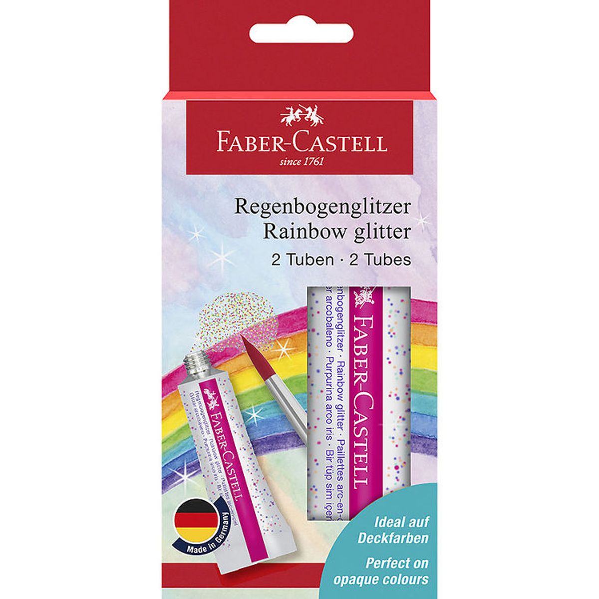 Faber-Castell Glitter Tuber - 2 stk. - Rainbow